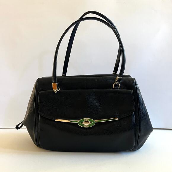 COACH Madison Black Soft Leather, Madeline East West Satchel, Gold Hardware - Picture 5 of 12